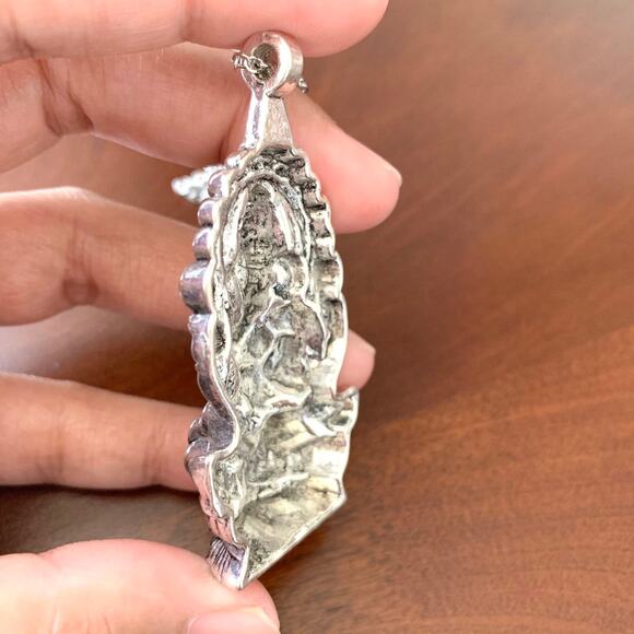 Lord Ganesha Pendant Necklace Antique Silver Hindu Elephant God Jewelry - Picture 3 of 4